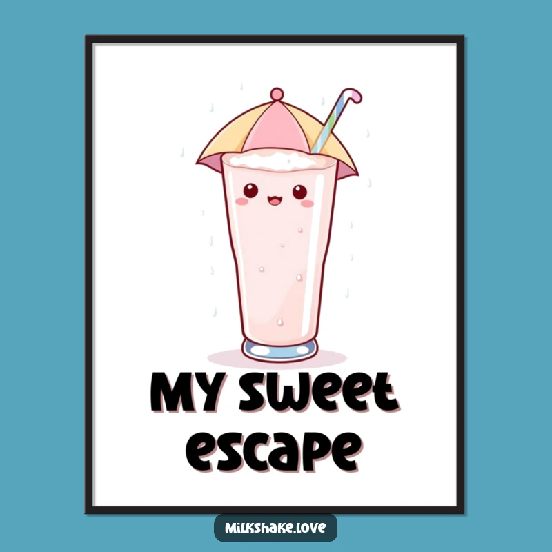 Funny Umbrella Milkshake Digital Art: Sugary Rain - Instant Sweetness - Perfect Funny Gift!