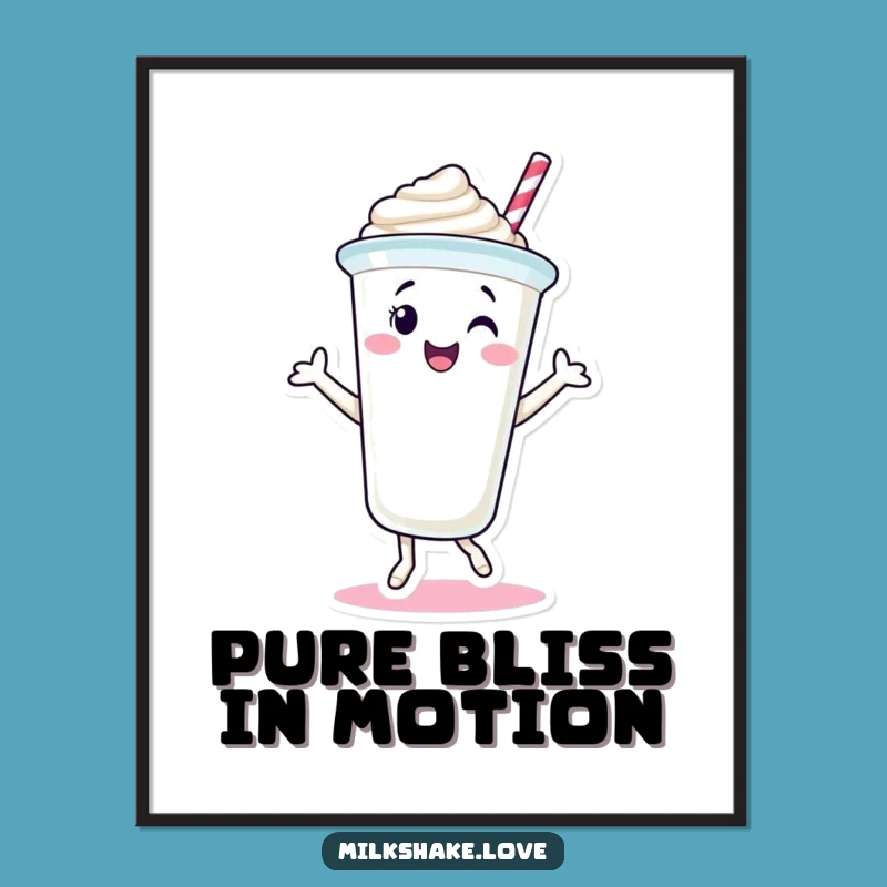 Funny Milkshake Cup Digital Art: Instant Joyful Wall Decor!