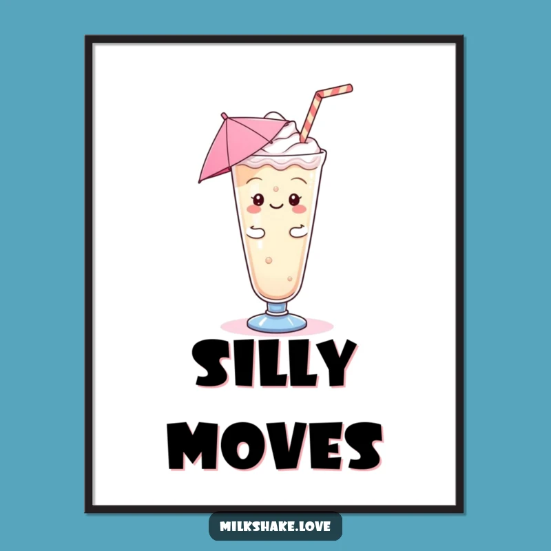 Funny Kawaii Milkshake Jig Digital Art - Instant Merriment for Your Space
