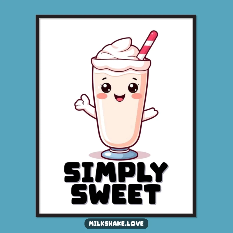 Funny Kawaii Milkshake Digital Art: Instant Sweet Decor - Hilarious Gift