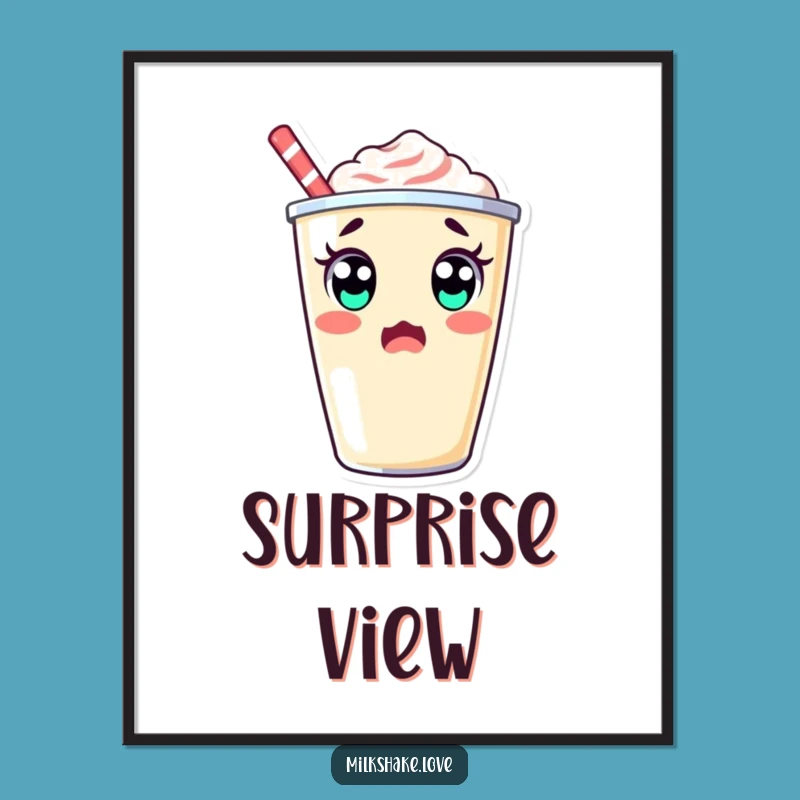 Funny Surprised Milkshake Digital Art: Instant Double Take Wall Art