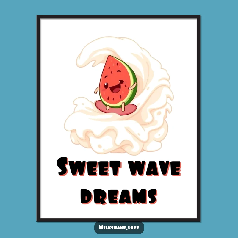 Funny Watermelon Surf Digital Art: Bring the Beach Vibes Home with Sweet Art