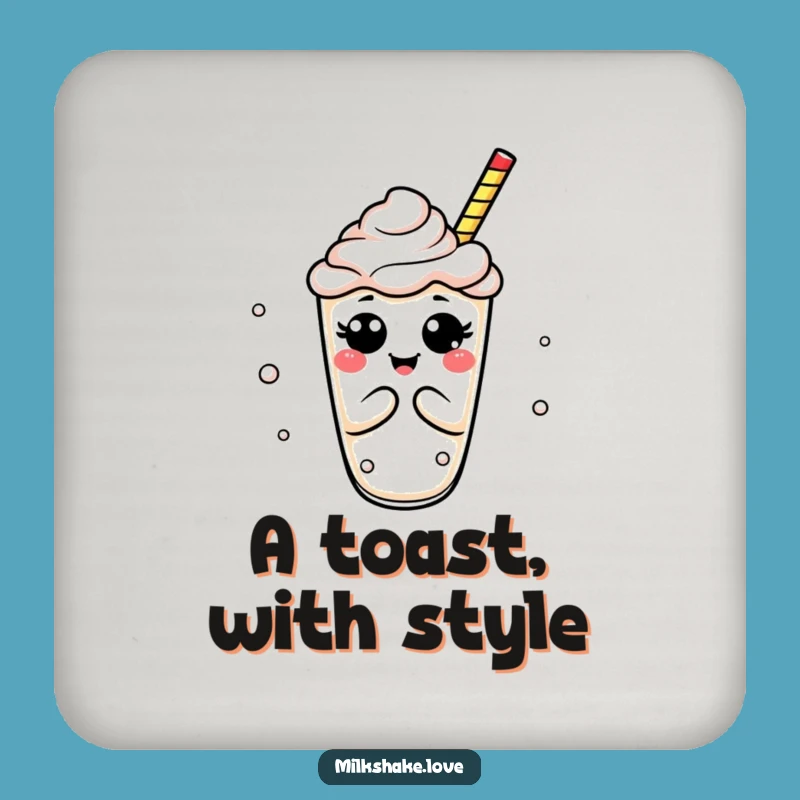 Funny Milkshake Bow Drink Coaster: Protect Surfaces with Humor