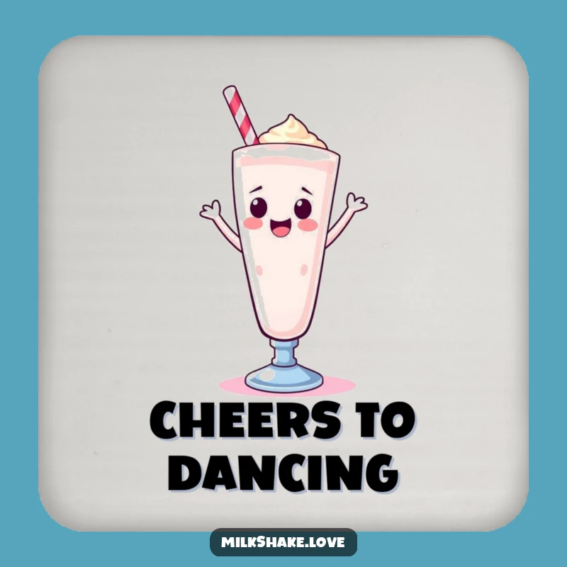 Funny Kawaii Milkshake Coaster Set: Happy Dance Drink Protector, Sweet Gift