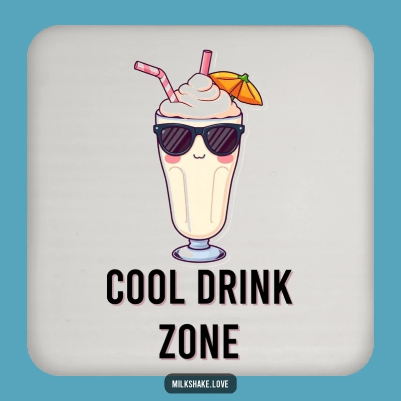 Funny Kawaii Sunglasses Milkshake Coaster: Protect Surfaces Coolly
