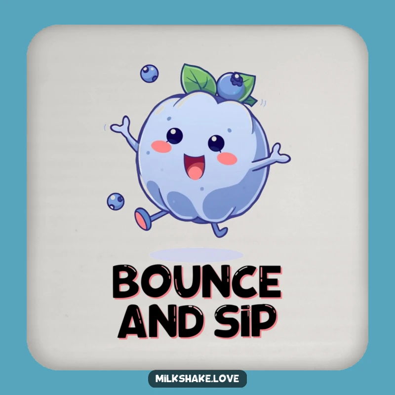 Funny Blueberry Bounce Coaster: Protect Your Surfaces with This Cheerful Fruity Character