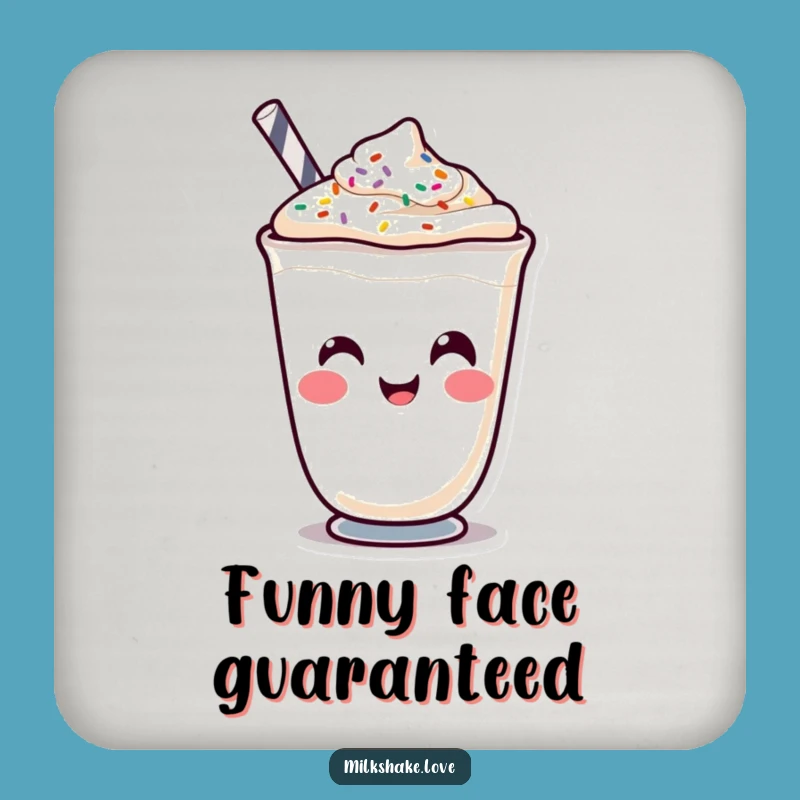 Funny Kawaii Milkshake Face Coasters - Protect Surfaces with Humor