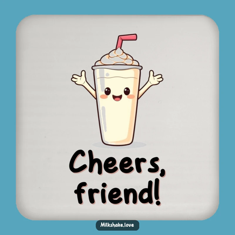 Funny Friendly Milkshake Coaster - Waving Hello Drink Protector