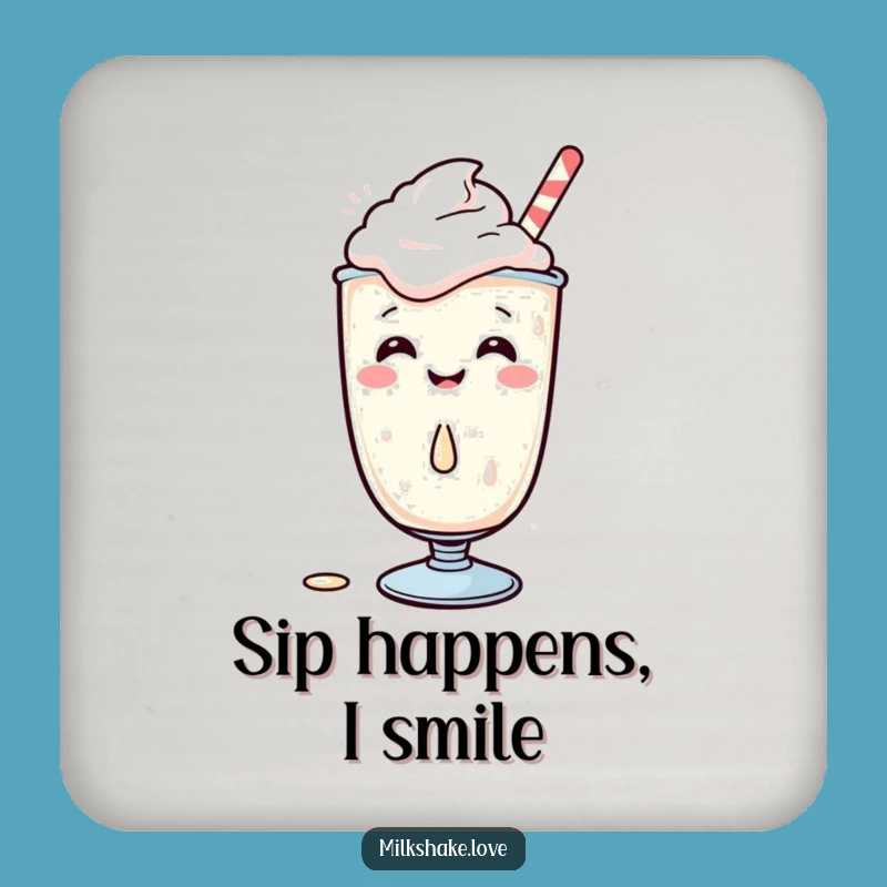 Funny Kawaii Milkshake Coaster: Giggles & Spill Protection, Cute Table Gift