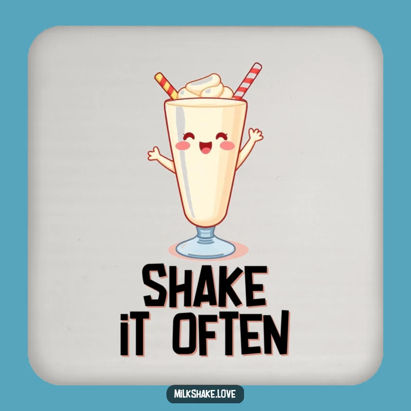 Funny Kawaii Milkshake Coaster: Protect Surfaces with a Happy Dance