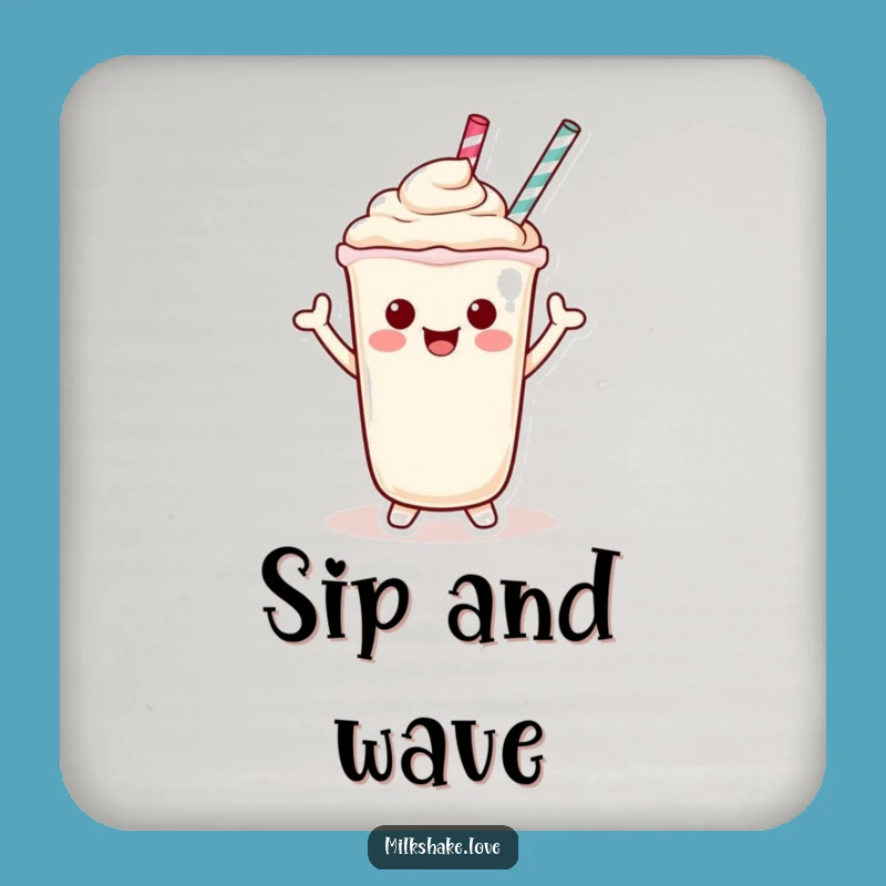 Funny Kawaii Milkshake Coaster: Protect Surfaces with Cheerful Straw Style