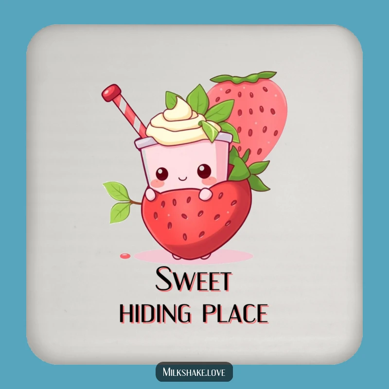 Funny Kawaii Milkshake Strawberry Coaster - Protect Furniture Gift