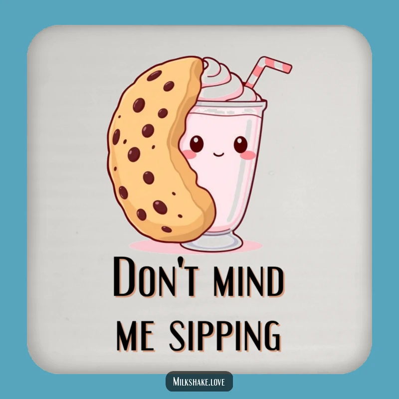 Funny Shy Milkshake Coaster - Cookie Peek Drink Holder