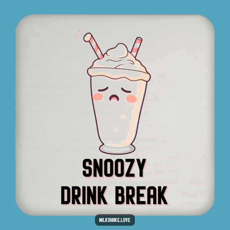 Funny Sleepy Milkshake Coaster - Protect Surfaces with Zzz's, Perfect Funny Gift