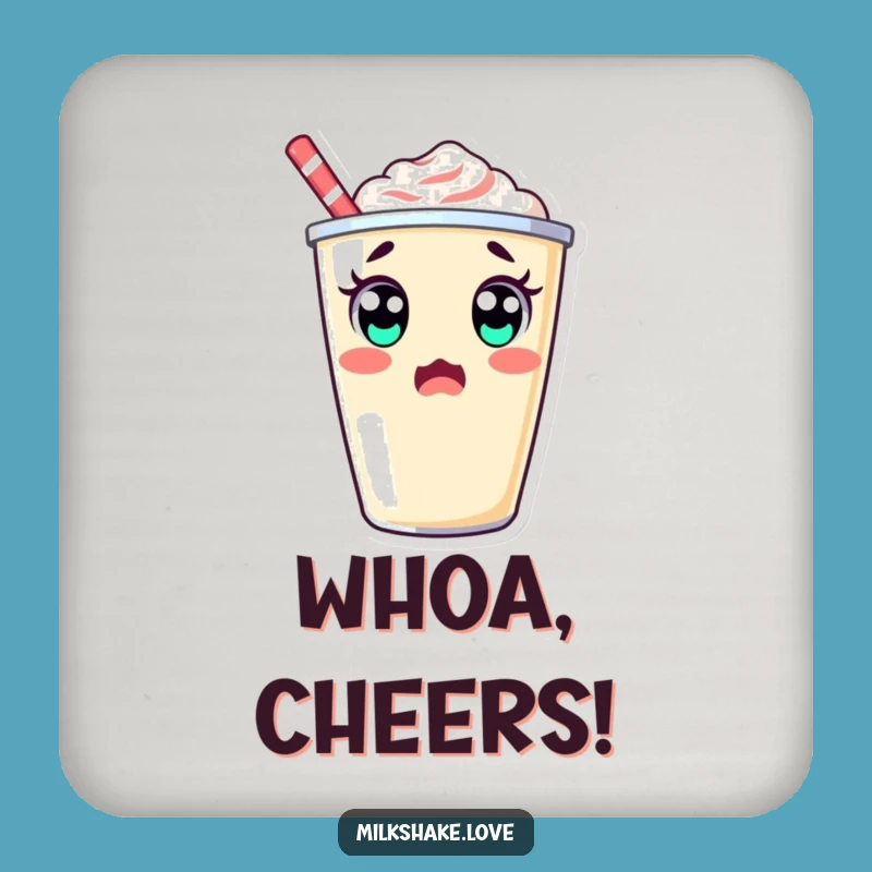 Funny Surprised Milkshake Coasters: Protect Surfaces with Double Take Humor