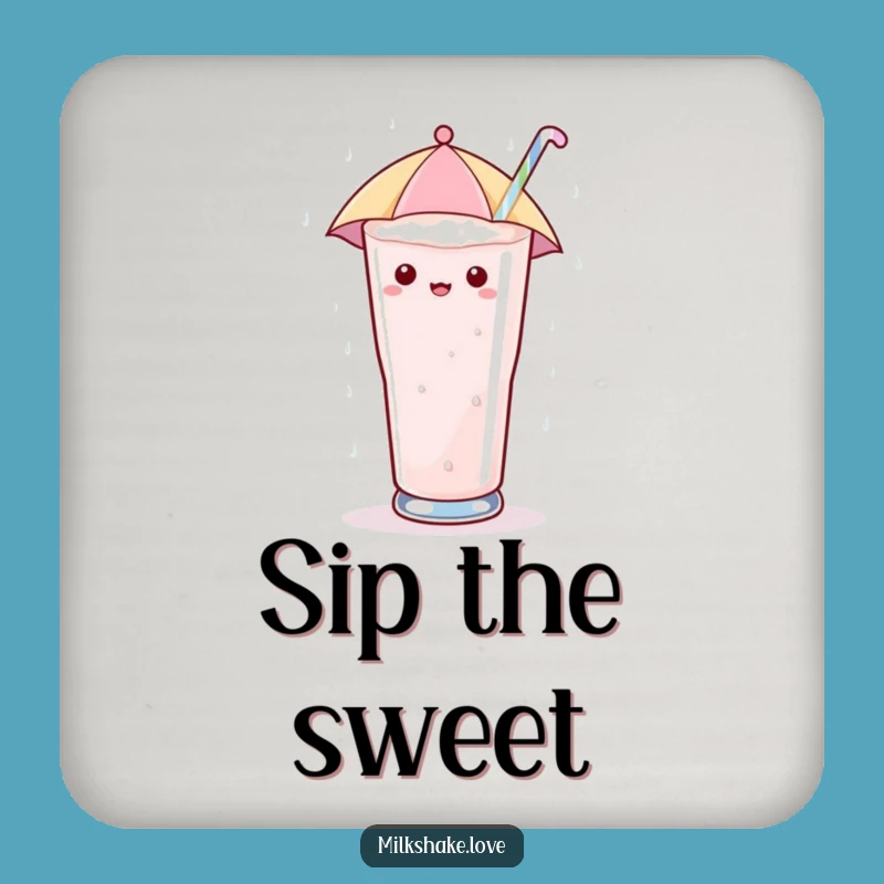 Funny Umbrella Milkshake Coasters: Sugary Rain Protection - Sweet Touch - Perfect Funny Gift!