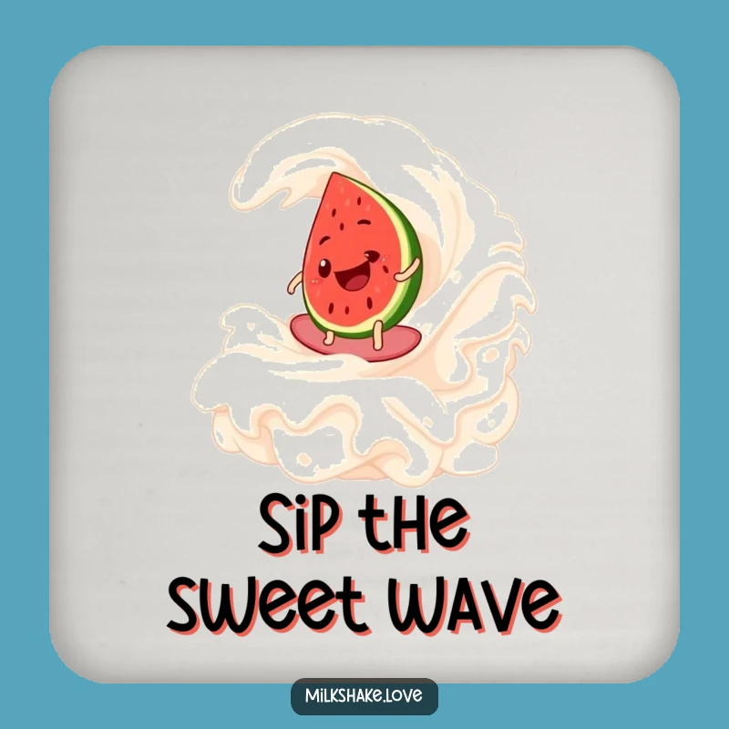 Funny Watermelon Surf Coaster: Keep Your Drinks Cool with This Sweet Summer Design