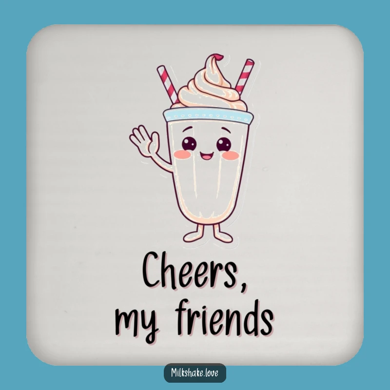 Funny Waving Milkshake Coaster - Friendly Drink Protection, Perfect Funny Gift