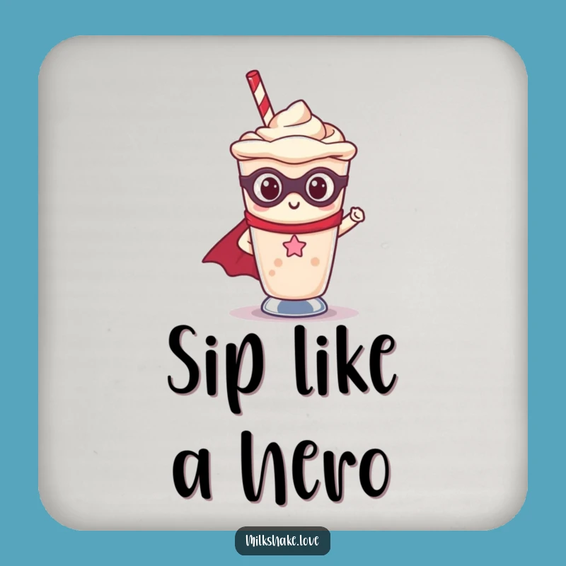 Funny Kawaii Milkshake Superhero Coasters - Protect Surfaces with Heroic Style