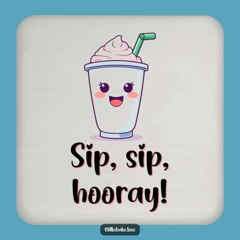 Funny Cheerful Milkshake Coaster Set: Protect Surfaces with Style and Smiles