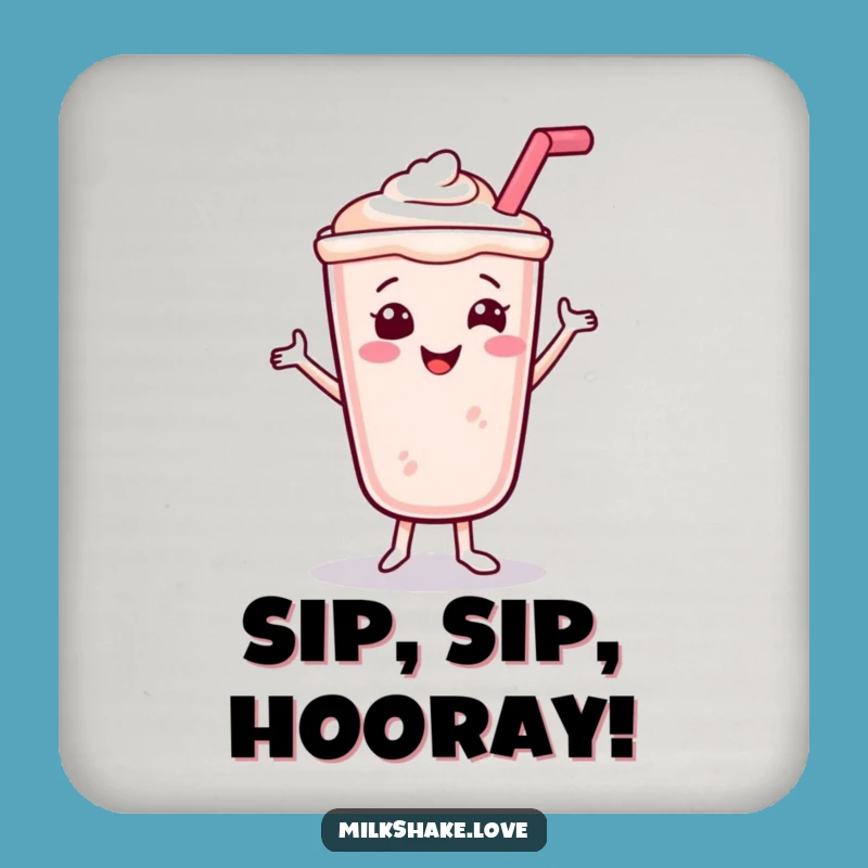 Funny Smiling Milkshake Coaster: Protect Surfaces with Sweet Dance Charm Gift
