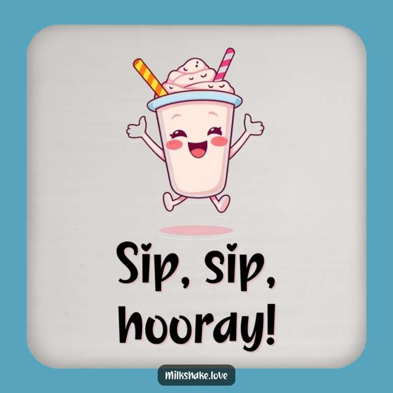 Funny Jubilant Milkshake Cup Leaping Coaster - Protect Surfaces with Fun