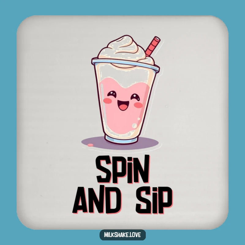 Funny Milkshake Coaster: Protect Surfaces with Spinning Fun, Unique Funny Gift!