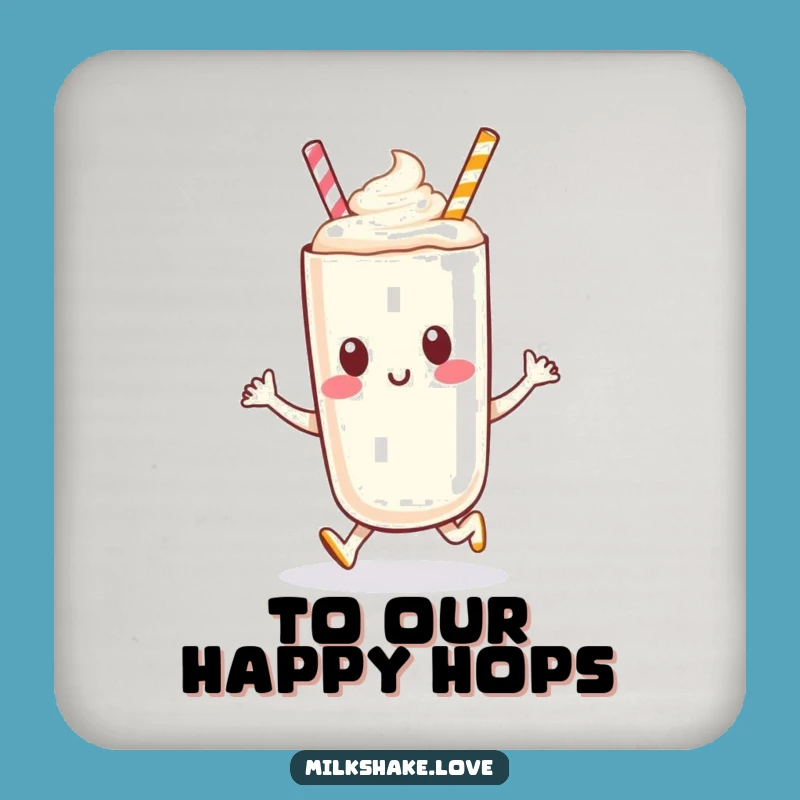 Funny Milkshake Hop Drink Coaster: Protect Surfaces with Playful Energy