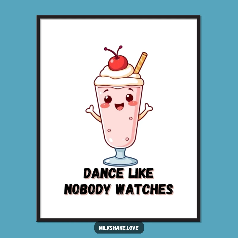 Funny Dancing Milkshake Poster: Bring Joyful Jigging Vibes to Your Walls