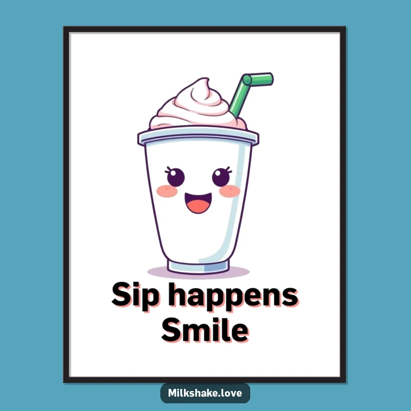 Funny Cheerful Milkshake Print: Brighten Your Walls with This Joyful Art