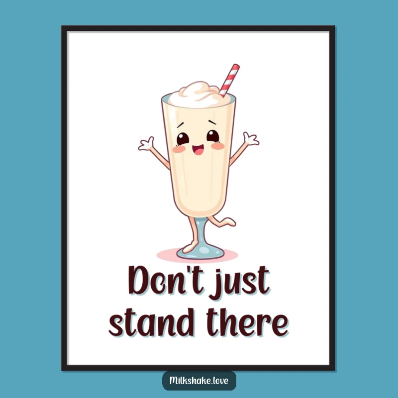 Funny Dancing Milkshake Poster: Brighten Your Walls with This Hilarious & Energetic Art!