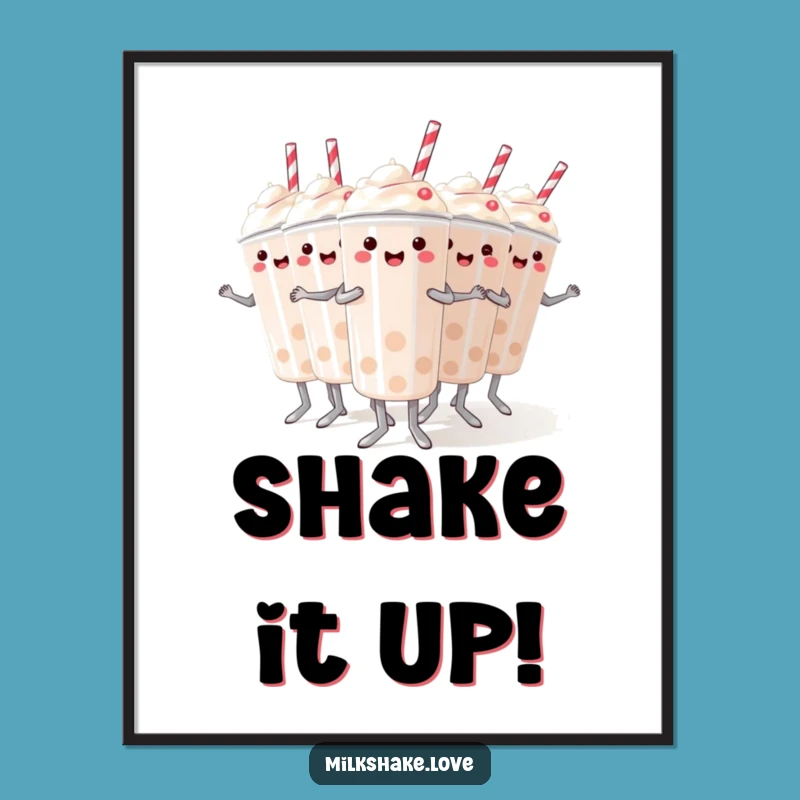 Funny Dancing Milkshakes Poster: Synchronized Dessert Fun Wall Art