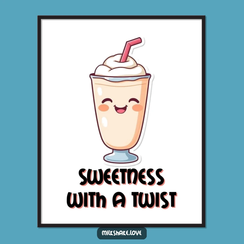 Funny Milkshake Wink Poster: Add Playful Charm to Your Walls