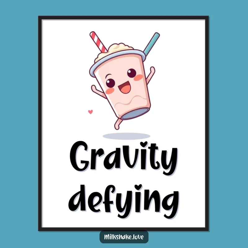 Funny Milkshake Somersault Poster: Bring Acrobatics to Your Walls Gift