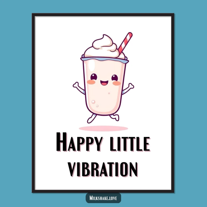 Funny Kawaii Milkshake Bounce Wall Art - Joyful Decor Gift