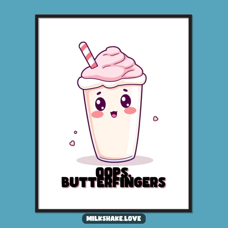 Funny Kawaii Milkshake Spill Poster - Hilarious Wall Art for Any Room