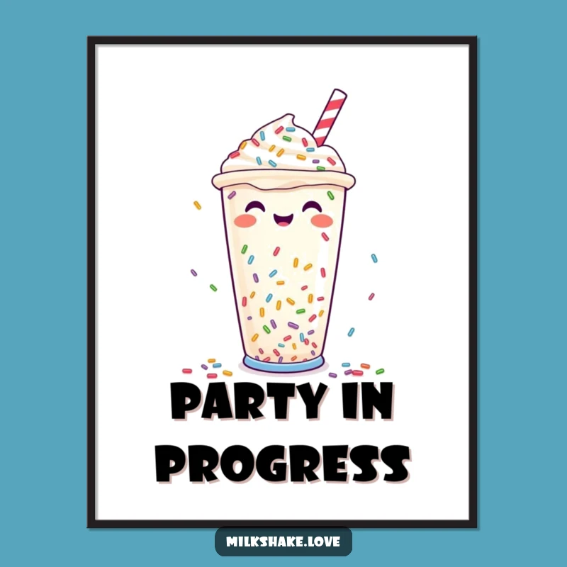Funny Sprinkle Milkshake Poster: Brighten Your Walls with Festive Fun