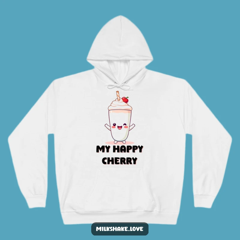 Cozy Funny Kawaii Milkshake Hoodie: Sweet Cherry Vibes for Warm Hugs