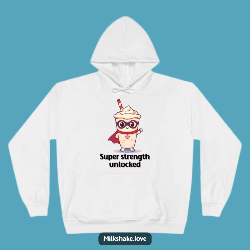 Cozy Funny Kawaii Milkshake Superhero Hoodie - Ultimate Warmth & Humor