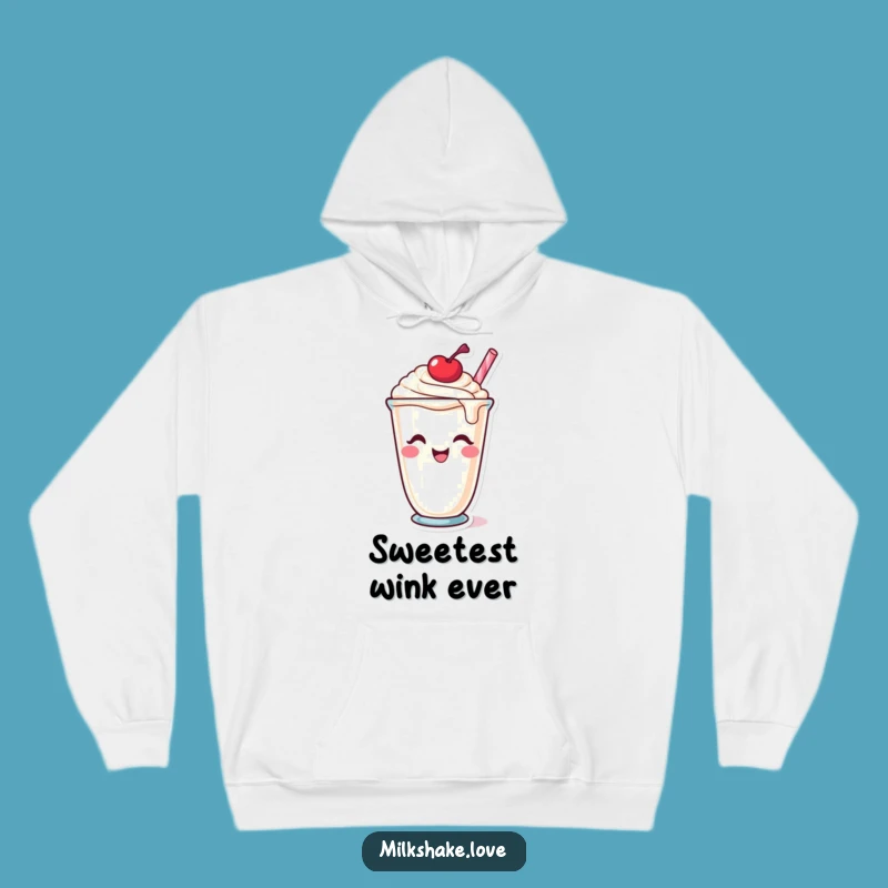 Cozy Funny Winking Milkshake Hoodie: Stay Warm with a Wink and Style