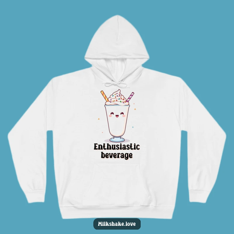 Funny Kawaii Cheering Milkshake Hoodie: Cozy Enthusiasm