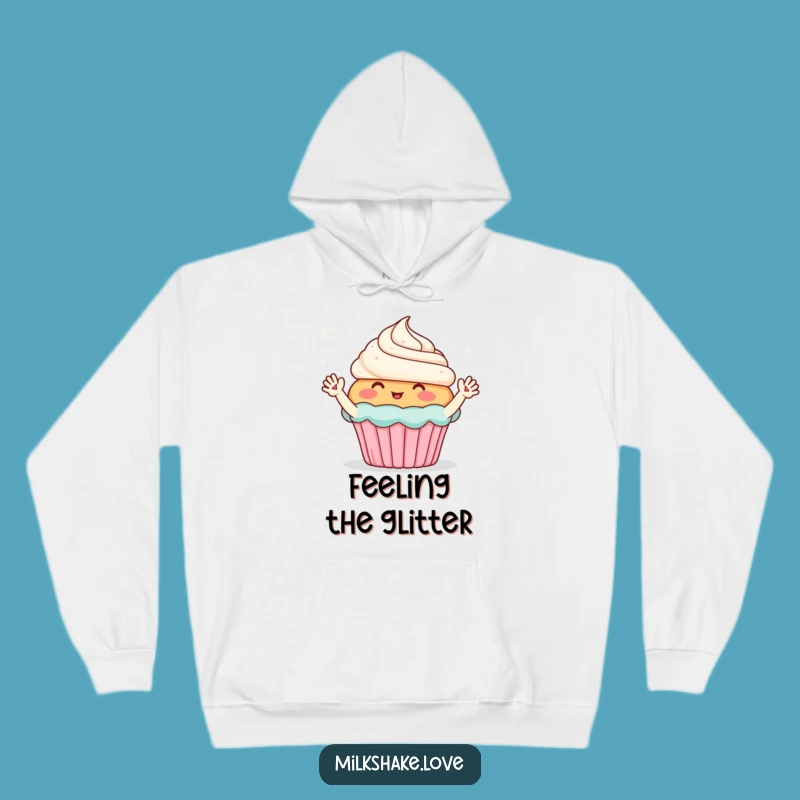 Funny Cupcake Hoodie: Cozy Blushing Waves for Sweet, Sparkly Days