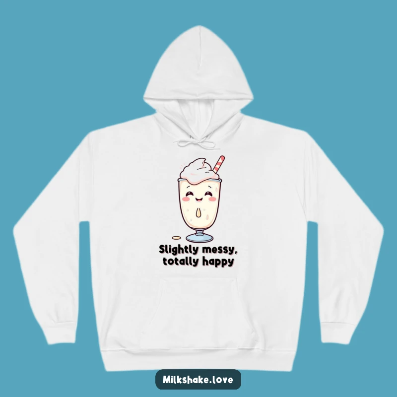 Funny Kawaii Milkshake Hoodie: Cozy Giggles & Spill Design, Perfect Warm Gift