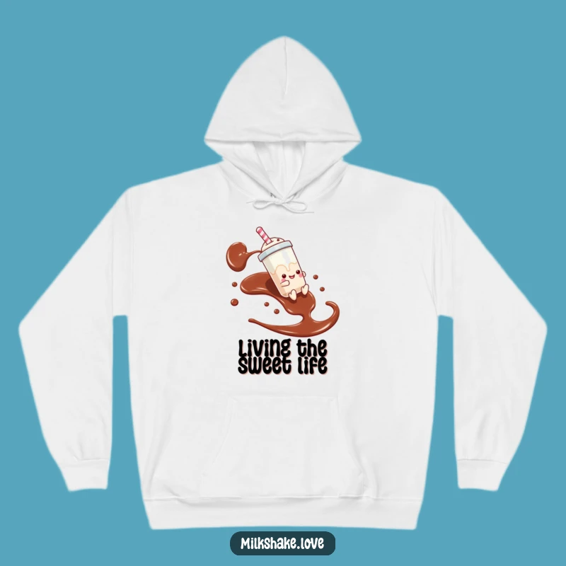 Funny Milkshake Slide Hoodie - Chocolate Syrup Comfort Gift