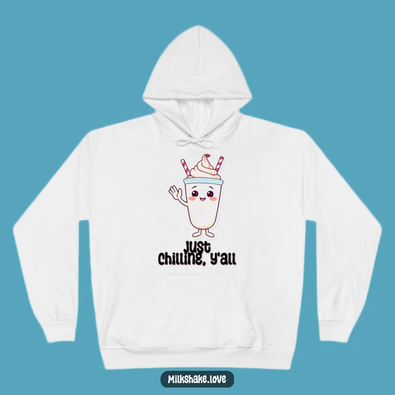 Funny Waving Milkshake Hoodie - Cozy Friendly Character, Awesome Funny Gift