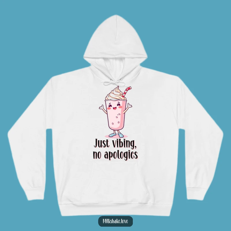 Cozy Funny Kawaii Milkshake Hoodie - Dancing Whipped Cream Comfort