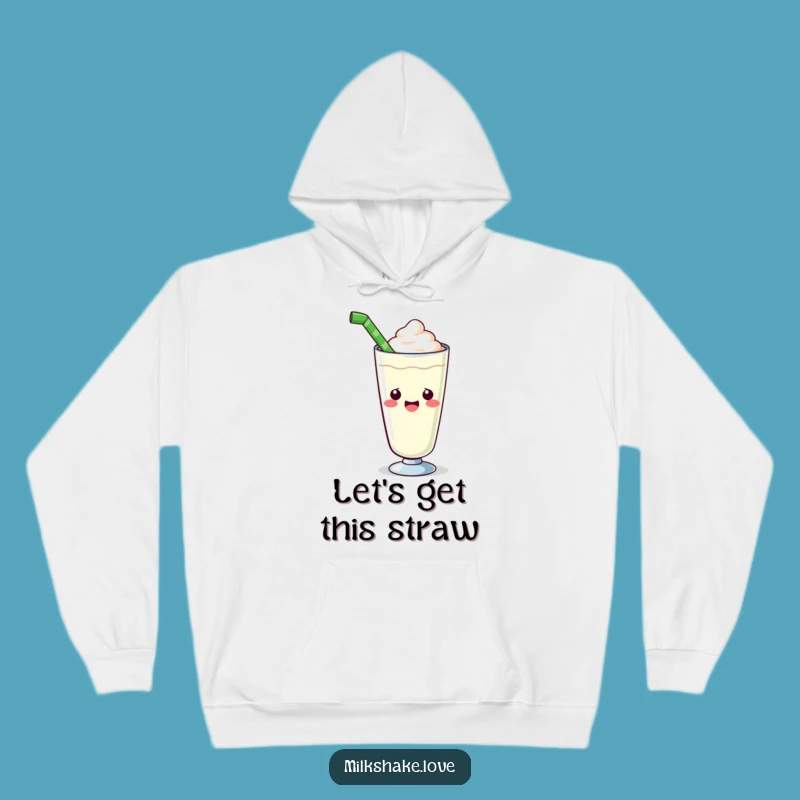 Cozy Funny Kawaii Milkshake Hoodie - Enthusiastic Straw Offer