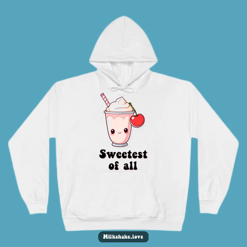 Cozy Funny Milkshake Cup Hoodie: Cherry Craving Comfort, Warm Humorous Gift