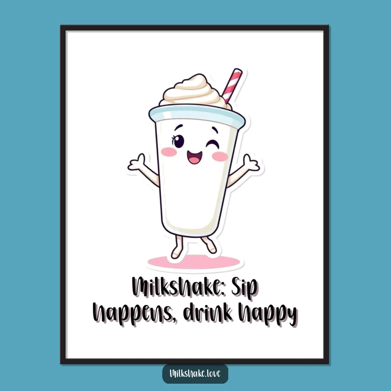Free Printable Dancing Milkshake Wall Art: Fun Downloadable Poster