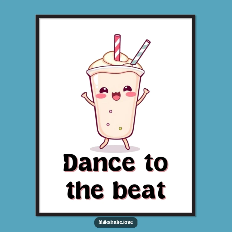 Free Printable Kawaii Milkshake Dance Art: Energetic Downloadable Decor
